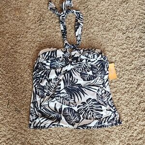 NWT Kona Sol Tropical Leaf Print Halter Top